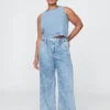 Pantaloni in denim a vita alta 365 ultrasoft con pieghe