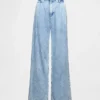 Pantaloni in denim a vita alta 365 ultrasoft con pieghe