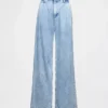 Pantaloni in denim a vita alta 365 ultrasoft con pieghe