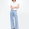 Pantaloni in denim a vita alta 365 ultrasoft con pieghe