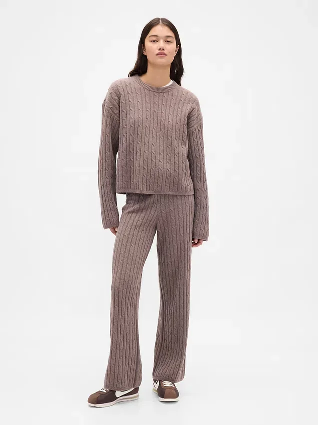 Pantaloni in maglia a trecce CashSoft