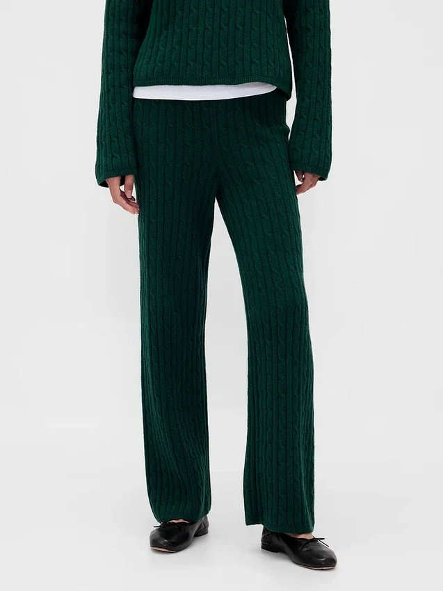 Pantaloni in maglia a trecce CashSoft