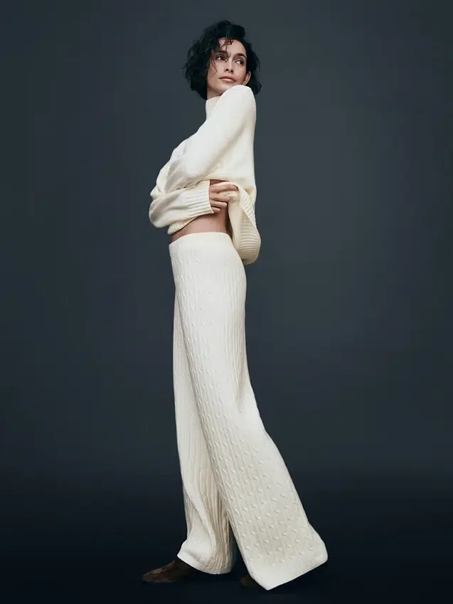 Pantaloni in maglia a trecce CashSoft