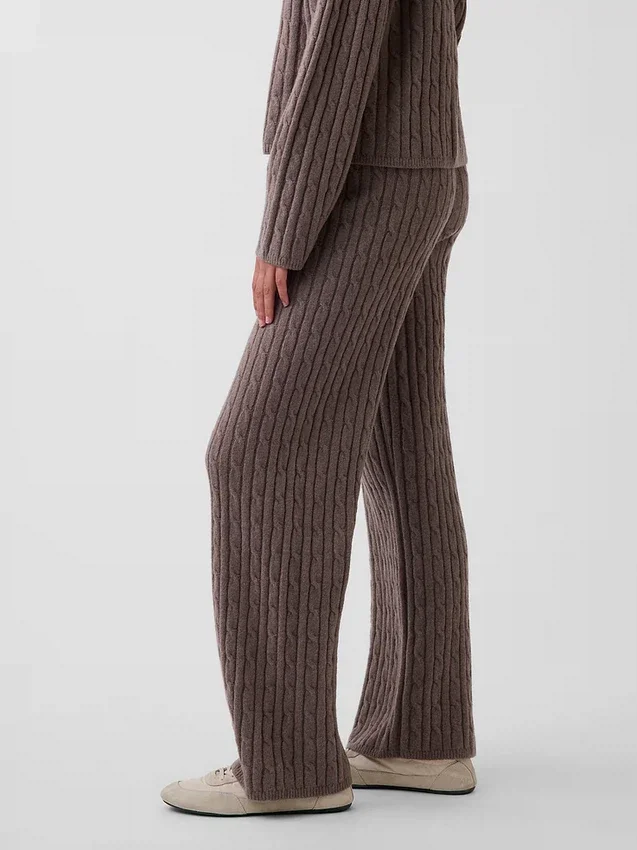 Pantaloni in maglia a trecce dal taglio morbido CashSoft