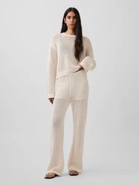 Pantaloni in maglia all’uncinetto 100% cotone