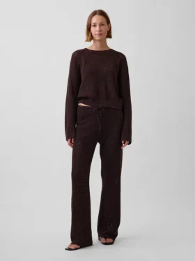 Pantaloni in maglia all’uncinetto 100% cotone