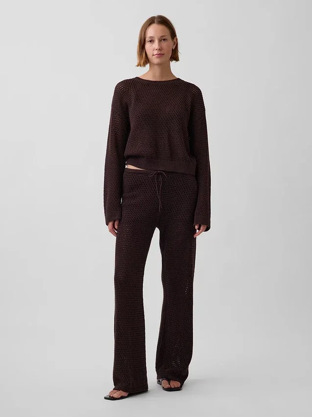 Maglione morbido all’uncinetto in 100% cotone