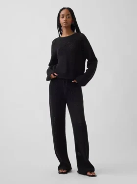 Pantaloni in maglia all’uncinetto 100% cotone