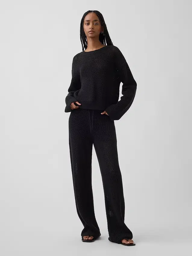 Pantaloni in maglia all’uncinetto 100% cotone