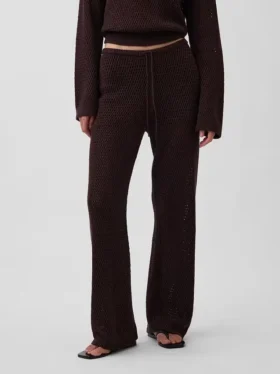 Pantaloni in maglia all’uncinetto 100% cotone