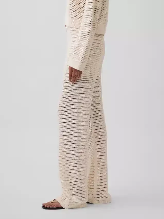 Pantaloni in maglia all’uncinetto 100% cotone