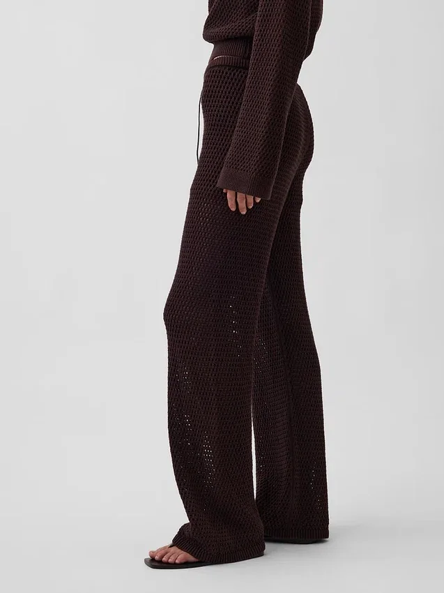 Pantaloni in maglia all’uncinetto 100% cotone