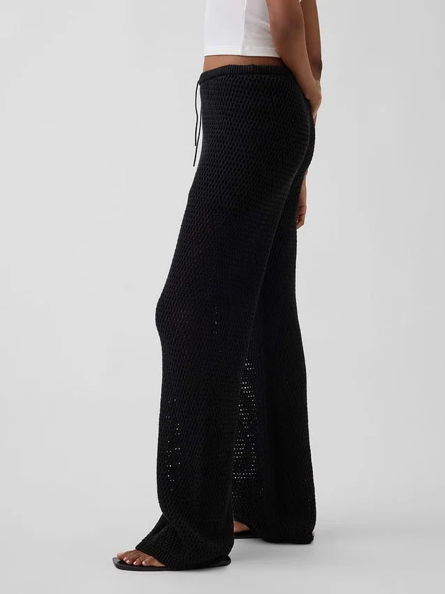 Pantaloni in maglia all’uncinetto 100% cotone