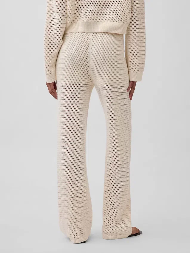 Pantaloni in maglia all’uncinetto 100% cotone
