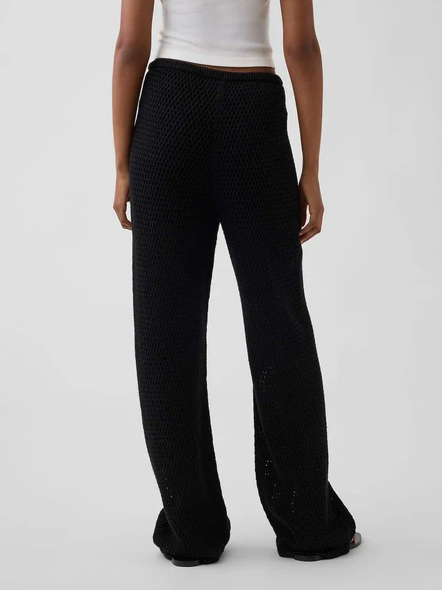 Pantaloni in maglia all’uncinetto 100% cotone