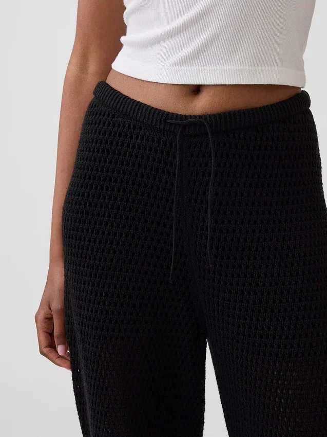 Pantaloni in maglia all’uncinetto 100% cotone