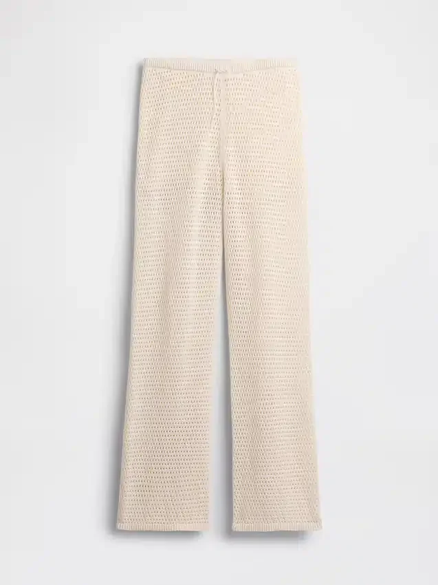Pantaloni in maglia all’uncinetto 100% cotone