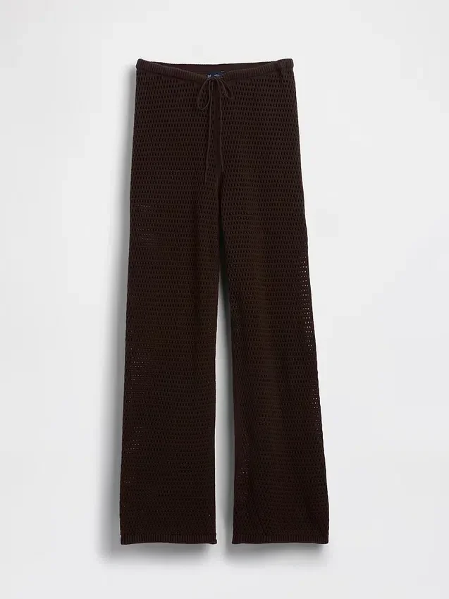 Pantaloni in maglia all’uncinetto 100% cotone