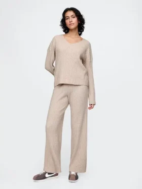 Pantaloni in maglione CashSoft a coste larghe