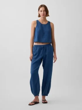 Pantaloni jogger Easy Barrel in denim di garza di cotone