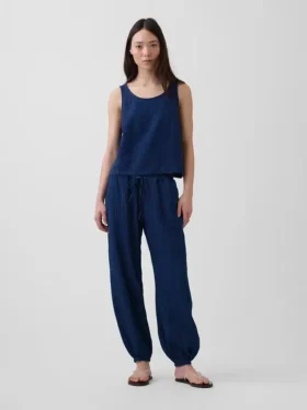 Pantaloni jogger Easy Barrel in denim di garza di cotone