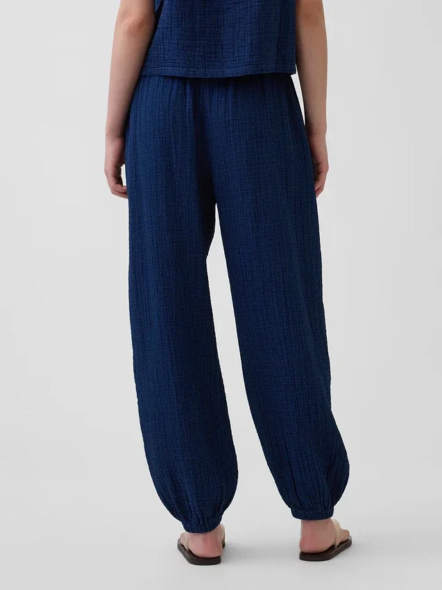 Pantaloni jogger Easy Barrel in denim di garza di cotone