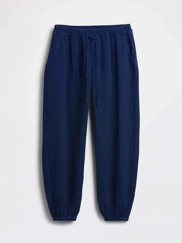 Pantaloni jogger Easy Barrel in denim di garza di cotone
