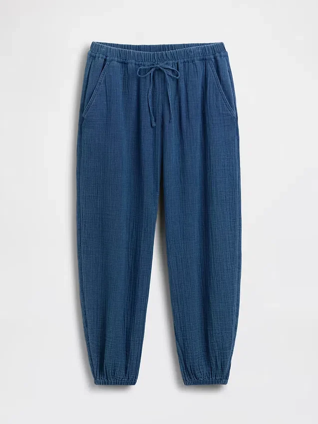 Pantaloni jogger Easy Barrel in denim di garza di cotone