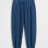 Pantaloni jogger Easy Barrel in denim di garza di cotone