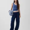 Pantaloni jogger Easy Barrel in denim di garza di cotone
