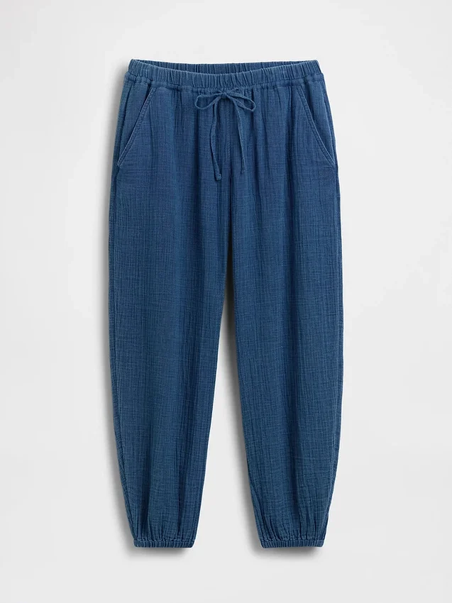 Pantaloni jogger Easy Barrel in denim di garza di cotone