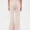 Pantaloni kaki a vita bassa dal taglio ampio e svasato