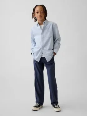 Pantaloni kaki da bambino dal taglio dritto e dalla vestibilità comoda, in stile "Modern Uniform"