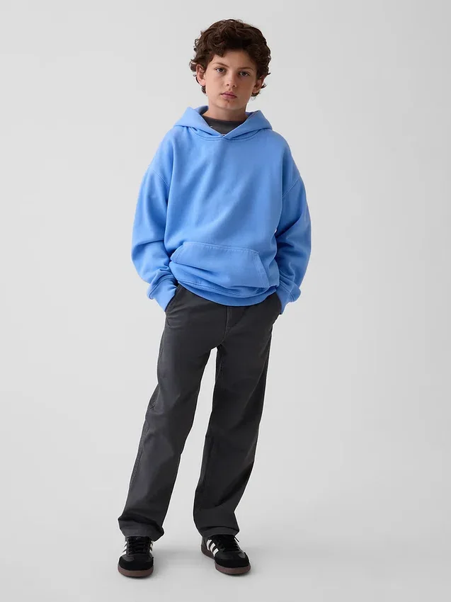 Pantaloni kaki da bambino dal taglio dritto e dalla vestibilità comoda, in stile "Modern Uniform"