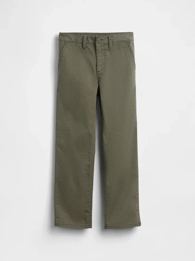 Pantaloni kaki da bambino dal taglio dritto e dalla vestibilità comoda, in stile "Modern Uniform"