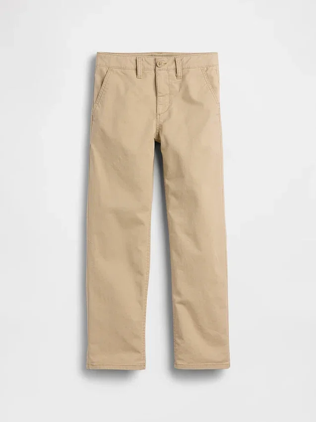 Pantaloni kaki da bambino dal taglio dritto e dalla vestibilità comoda, in stile "Modern Uniform"