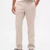 Pantaloni kaki dritti dal taglio rilassato in twill pesante