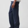 Pantaloni kaki dritti dal taglio rilassato in twill pesante