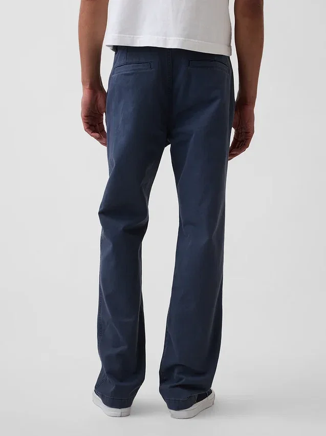 Pantaloni kaki dritti dal taglio rilassato in twill pesante