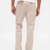 Pantaloni kaki dritti dal taglio rilassato in twill pesante