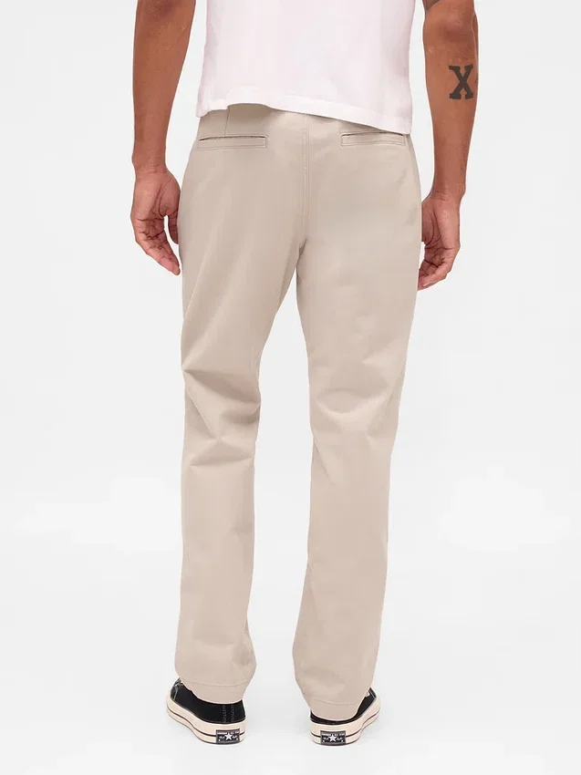 Pantaloni kaki dritti dal taglio rilassato in twill pesante