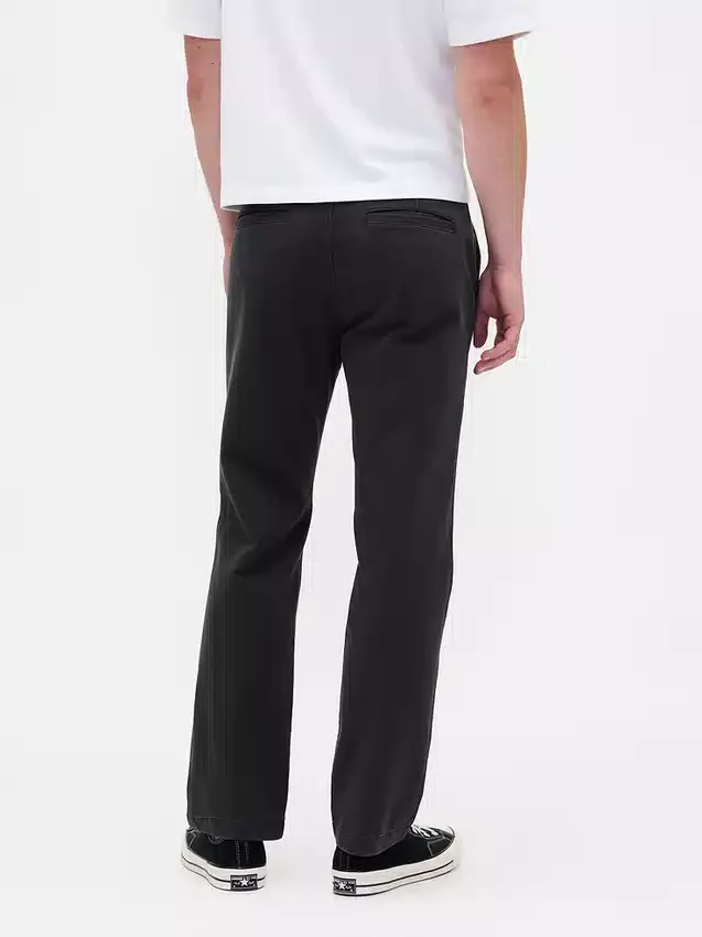 Pantaloni kaki dritti dal taglio rilassato in twill pesante