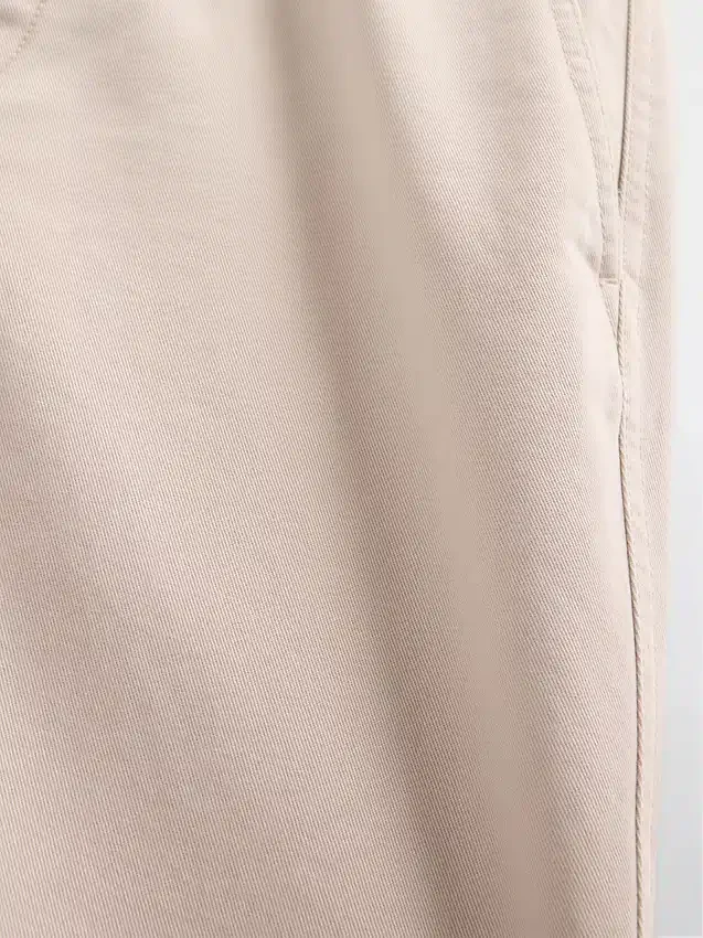 Pantaloni kaki dritti dal taglio rilassato in twill pesante
