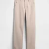 Pantaloni kaki dritti dal taglio rilassato in twill pesante