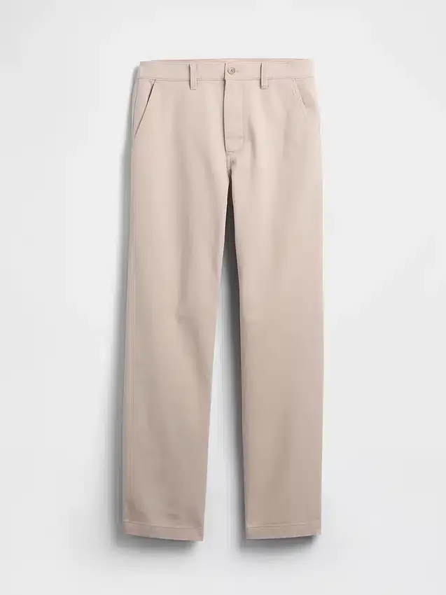 Pantaloni kaki dritti dal taglio rilassato in twill pesante