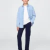Pantaloni kaki elasticizzati a vestibilità dritta per bambini
