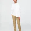Pantaloni kaki elasticizzati a vestibilità dritta per bambini