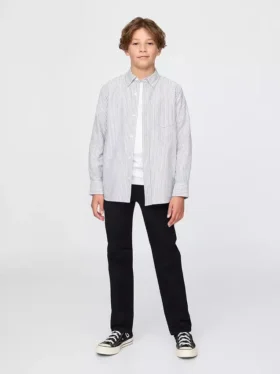 Pantaloni kaki elasticizzati a vestibilità dritta per bambini