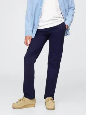 Pantaloni kaki elasticizzati a vestibilità dritta per bambini