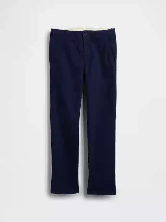 Pantaloni kaki elasticizzati a vestibilità dritta per bambini